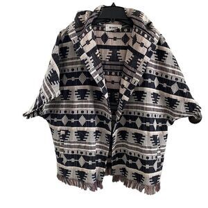 Bb Dakota Aztec‎ Print Open Cardigan Jacket Womens Size S Small